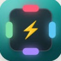 Fourth icon: the bolt with coloured pills on all four edges.