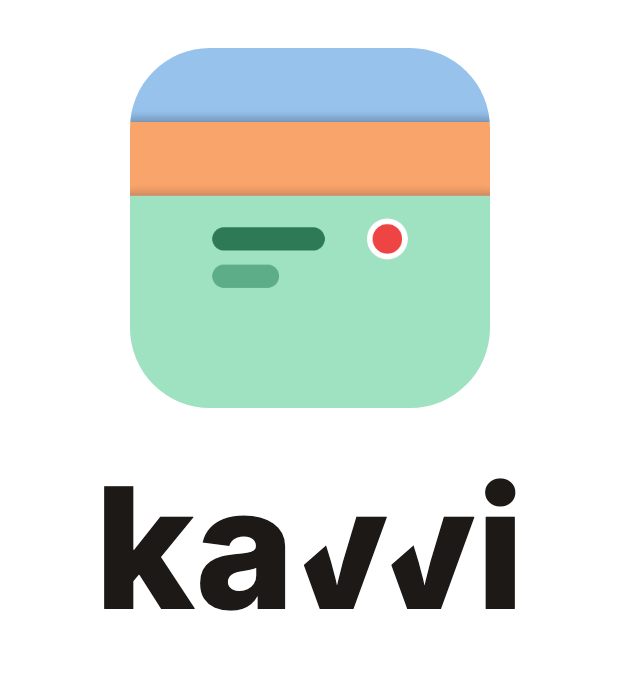 The Kavvi app icon above the kavvi wordmark.